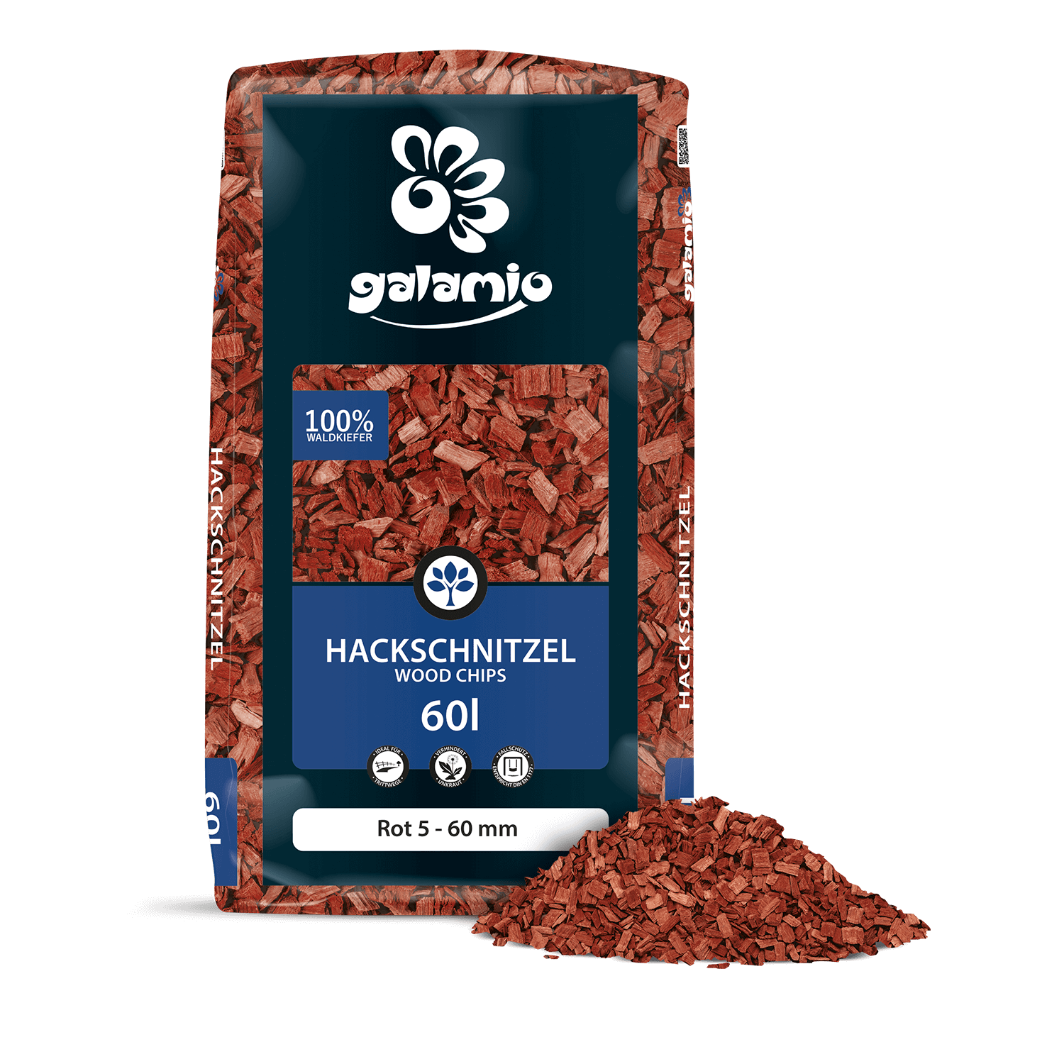 MHR60 Hackschnitzel Rot Verpackung Haufen rechts
