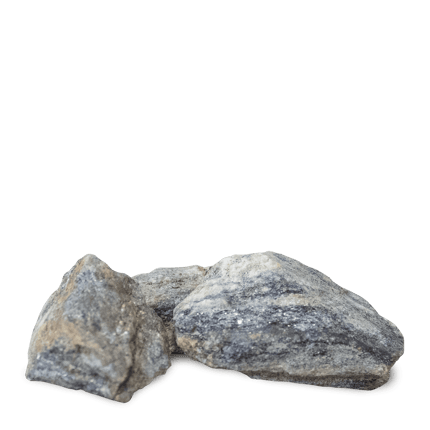 SRF10 Gneiss Splitt kaschiert 8 16mm 3er Steine frontal