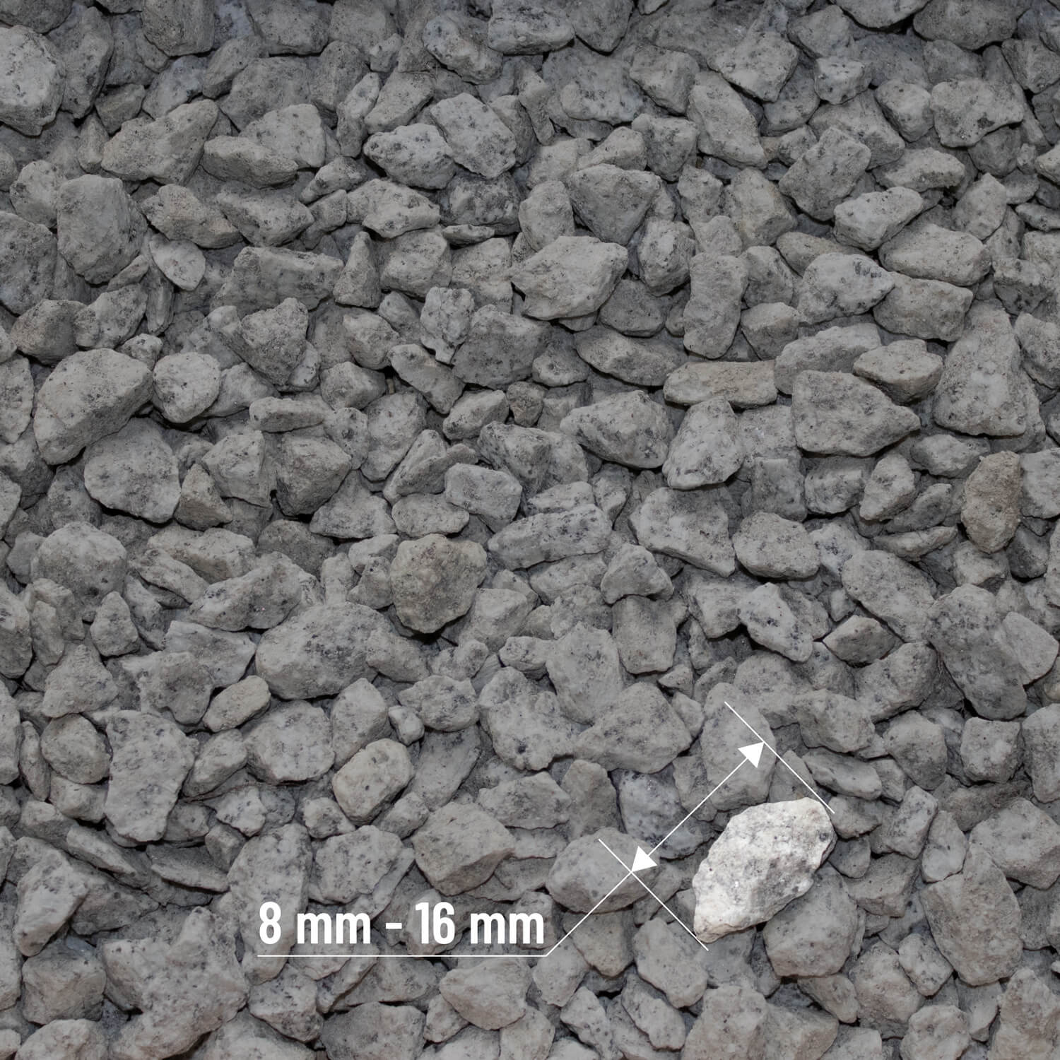 SGS20 Granitsplitt 8 16mm Textur beschriftet