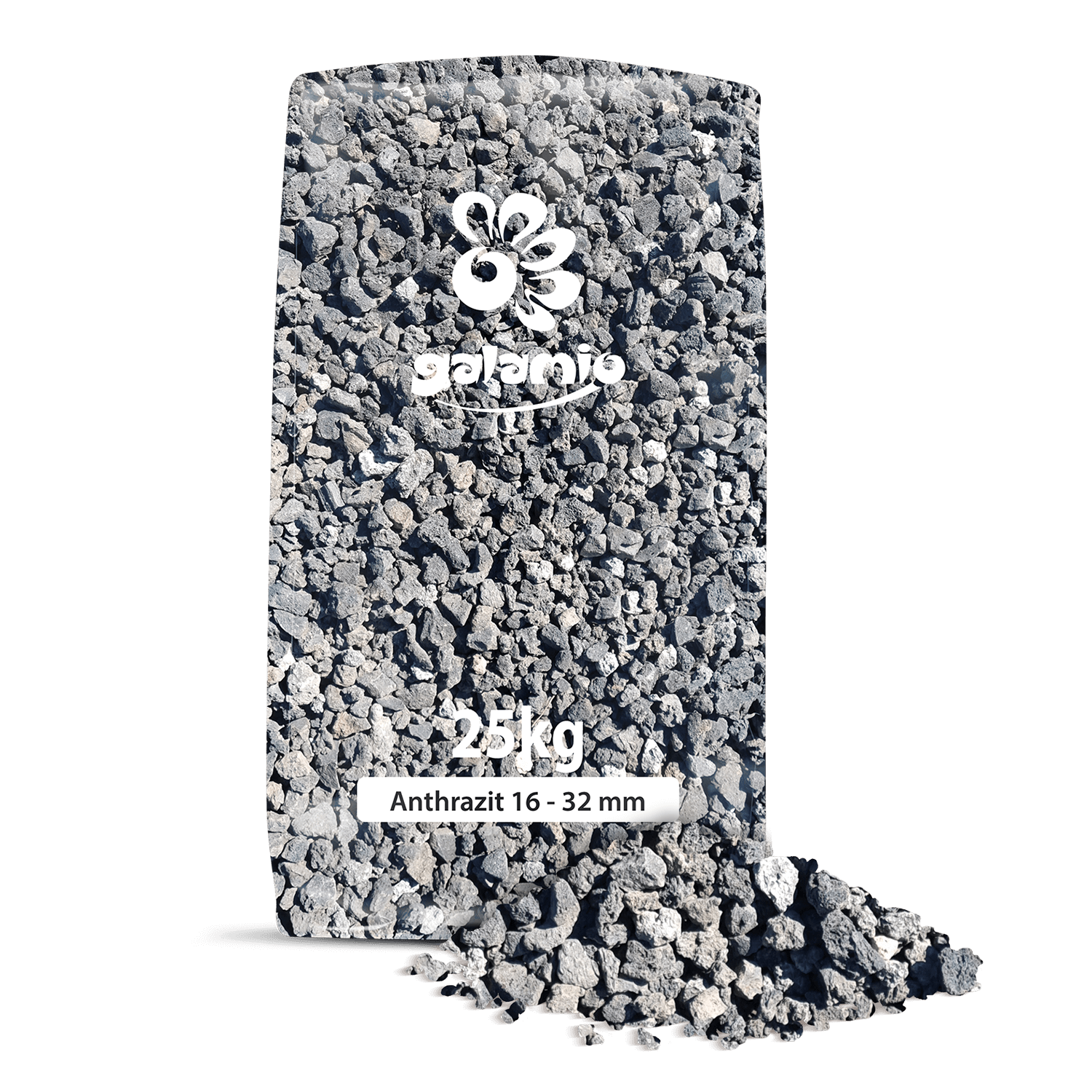 LVH25 Lavamulch Anthrazit 16 32mm verpackung haufen rechts