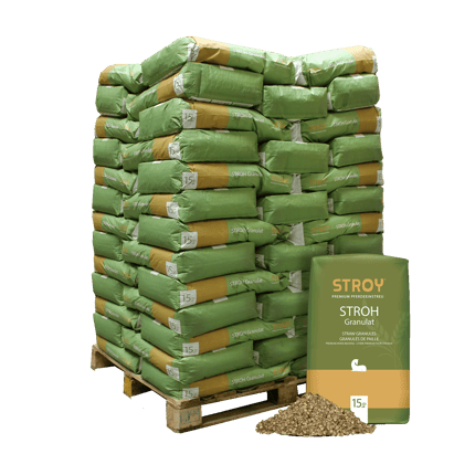 SKE15 Strohgranulat Vollpalette Verpackung