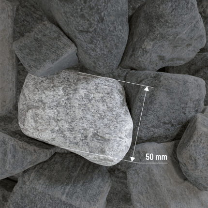 GKA10 Schotter grau getrommelt Textur Abmessung