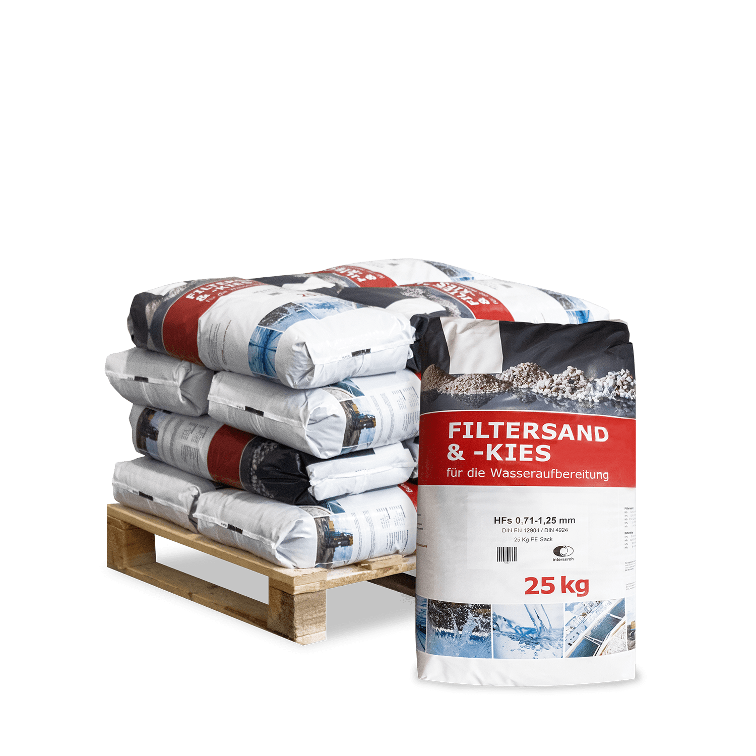 QSF25 Filtersand 25kg 12er palette Verpackung min
