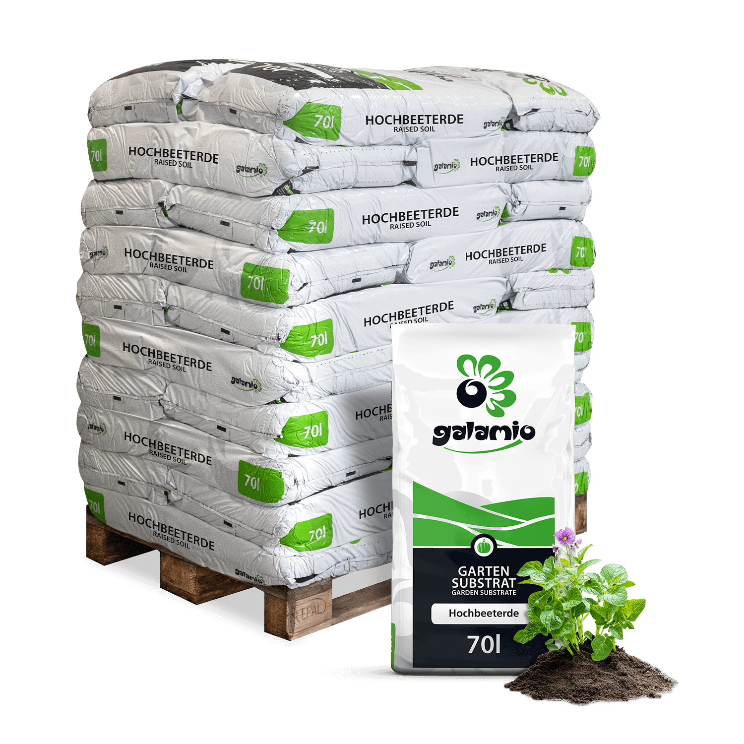 SHB70 Hochbeeterde 30er Palette Verpackung