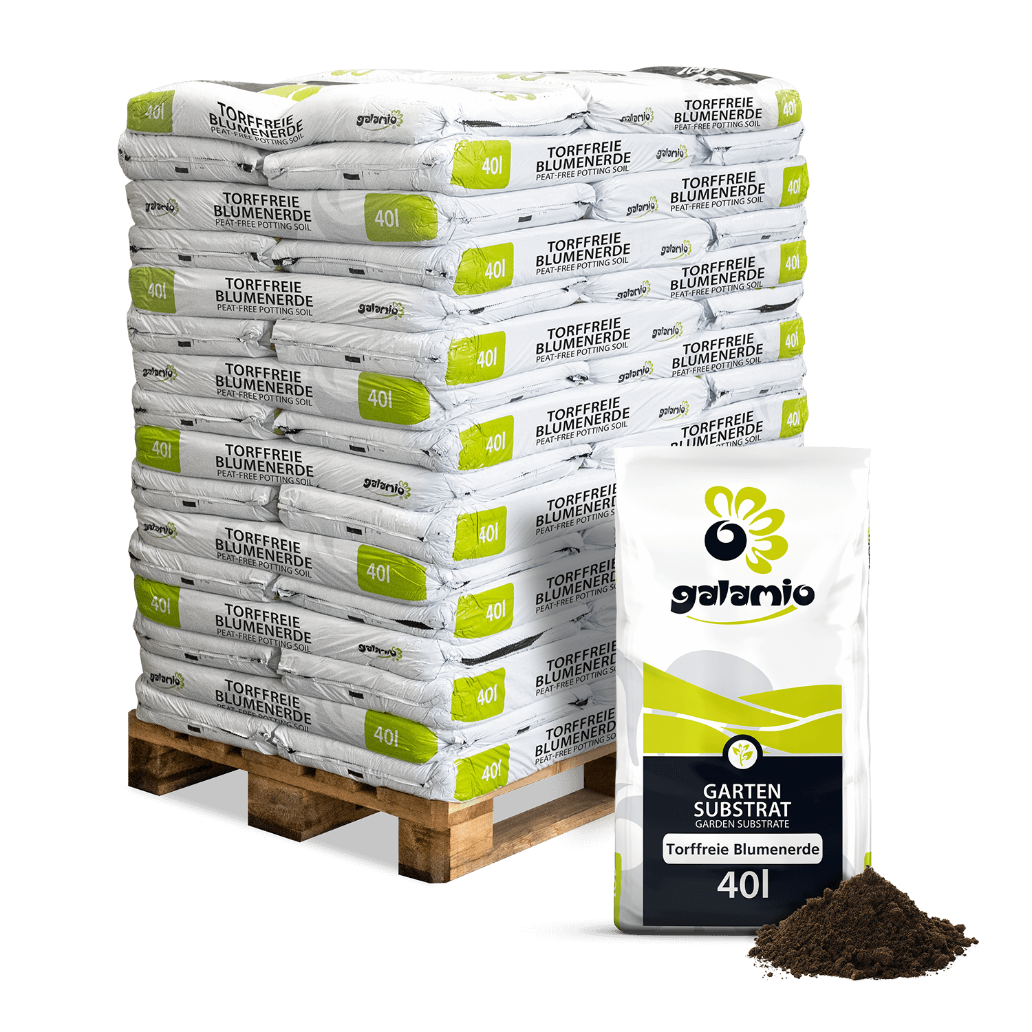 SBP40 Torffreie Blumenerde 40l 48er Palette Verpackung