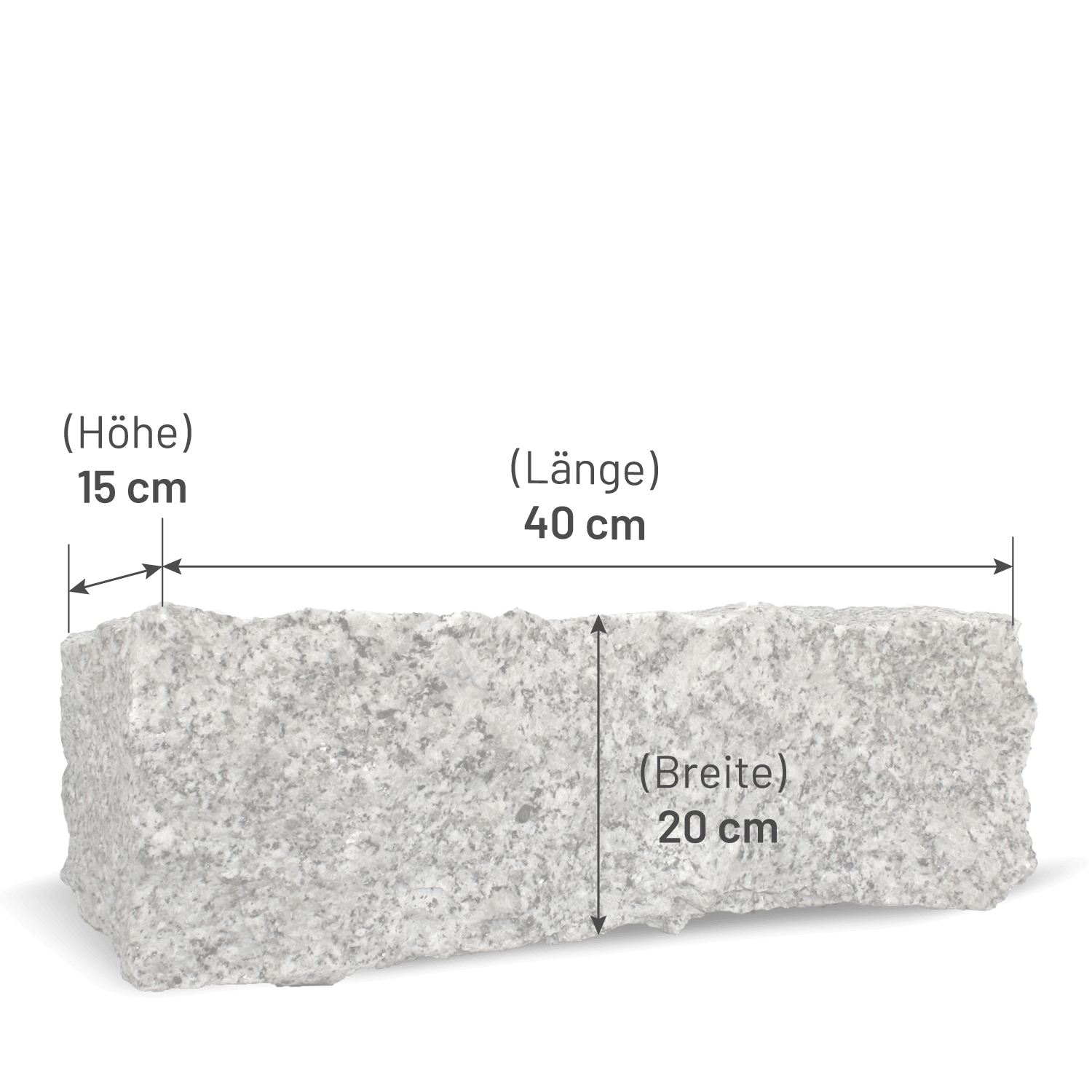 GSA10 Randsteine Granit 5 Stein Abmessung