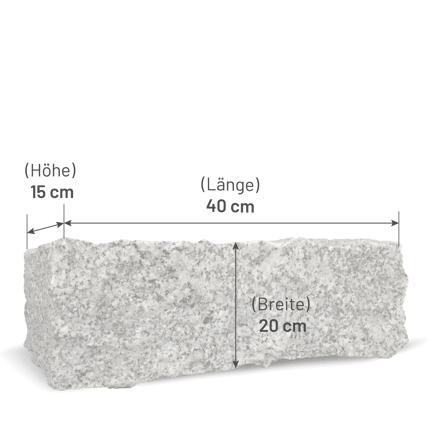 GSA10 Randsteine Granit 5 Stein Abmessung