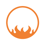 Icon brenndauer orange