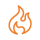 Icon brennverhalten orange