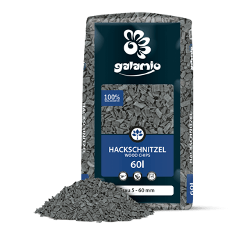 MHA60 holzhackschnitzel grau Verpackung Haufen links