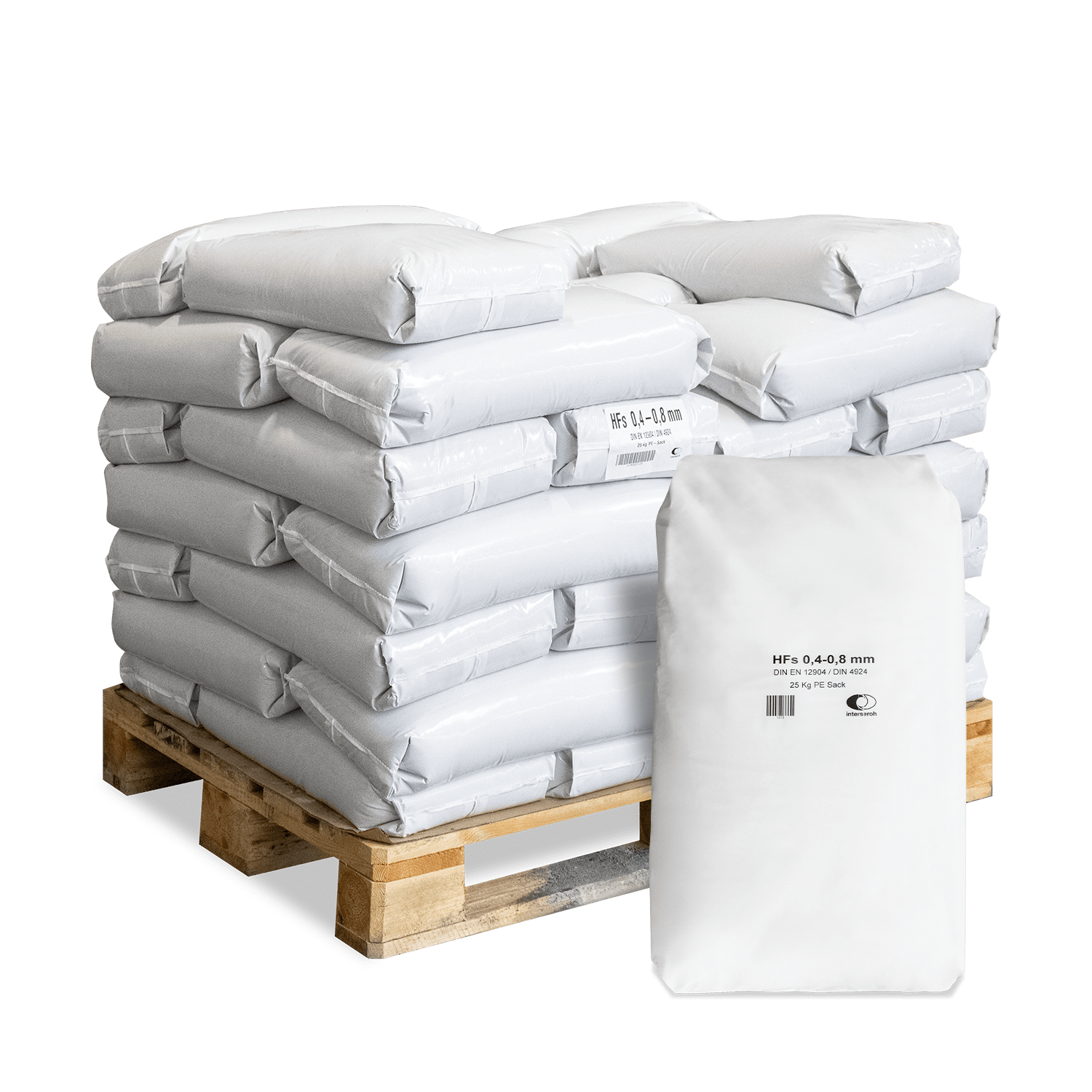 QSE25 Filtersand 25kg 40er palette Verpackung min