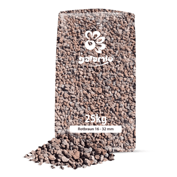 LVG25 Lavamulch Rotbraun 16 32mm Verpackung Haufen links