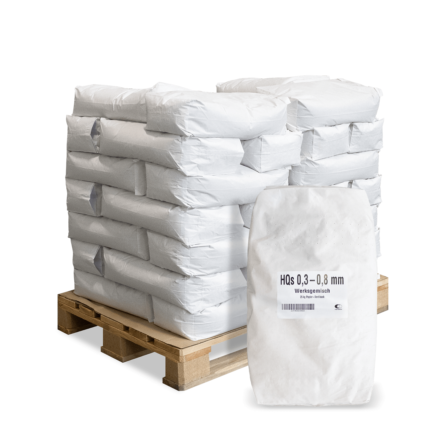 QSA25 Quarzsand 0,3 0,8mm 25kg 40er Palette Verpackung min