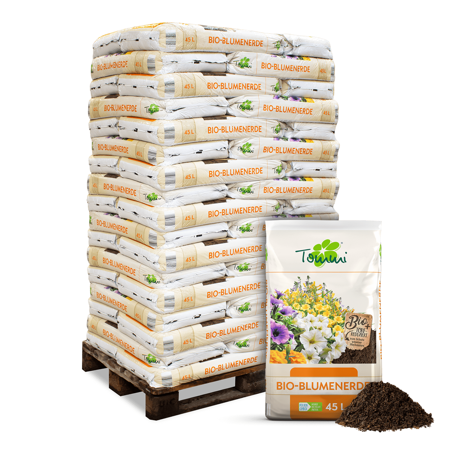 EBT45 Tommi Blumenerde 45l 51er Palette Verpackung min